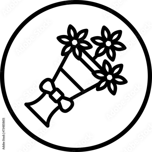 Flower Bouquet Icon Style