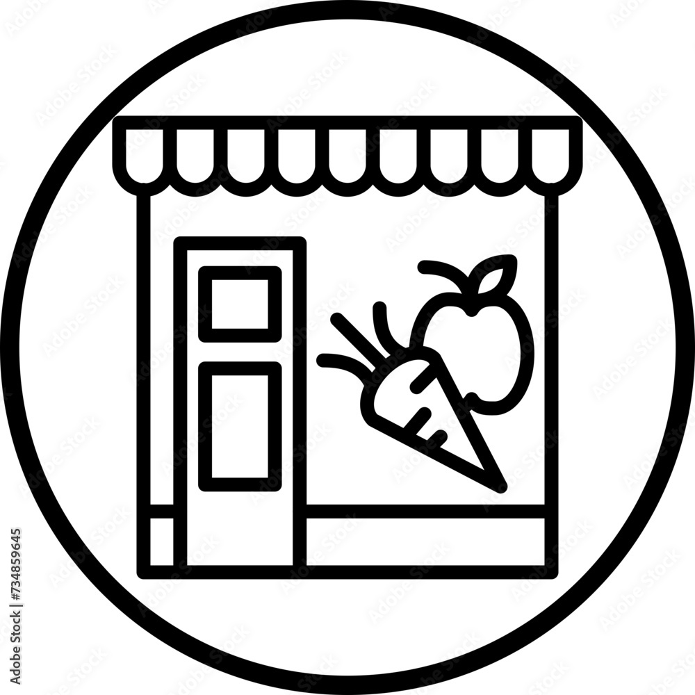 Groceries Store Icon Style Groceries Store Icon Style
