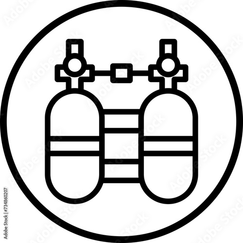 Diving Cylinder Icon Style