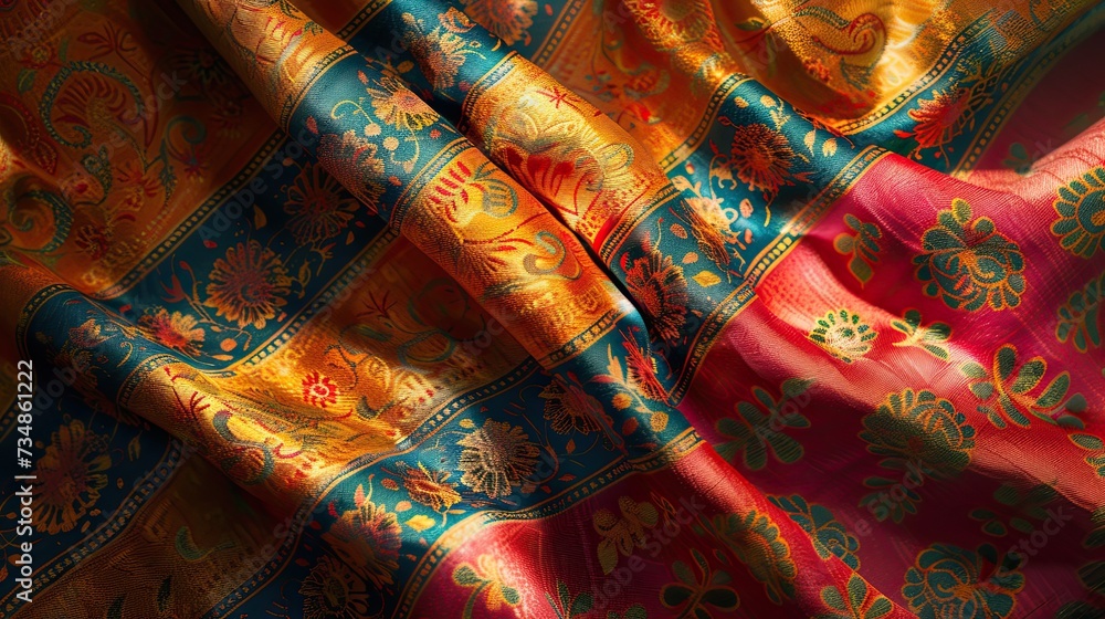 Pattern: Praewa silk pattern, colorful, beautiful
