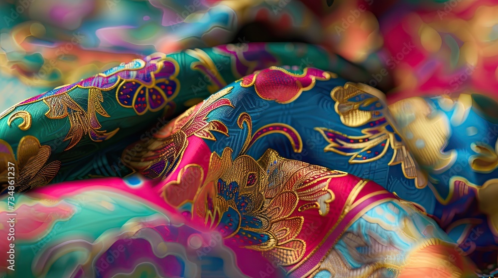 Pattern: Praewa silk pattern, colorful, beautiful
