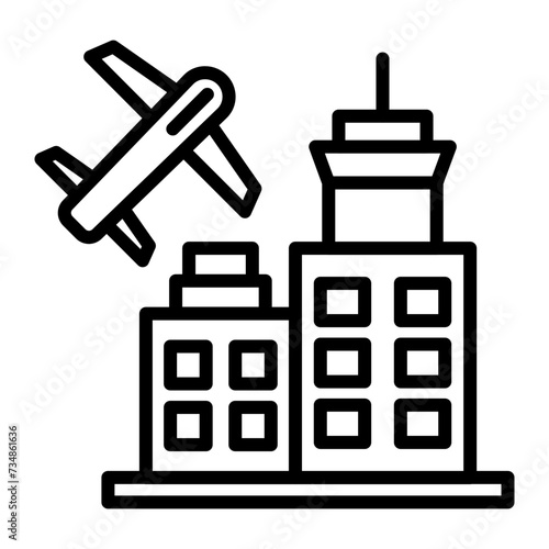 Airport line icon