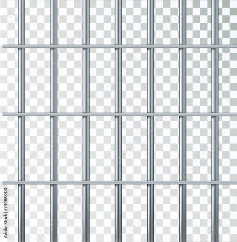 prison metal bars. Iron jail cage. Prison fence jail. Template design for criminal or sentence. Vector
