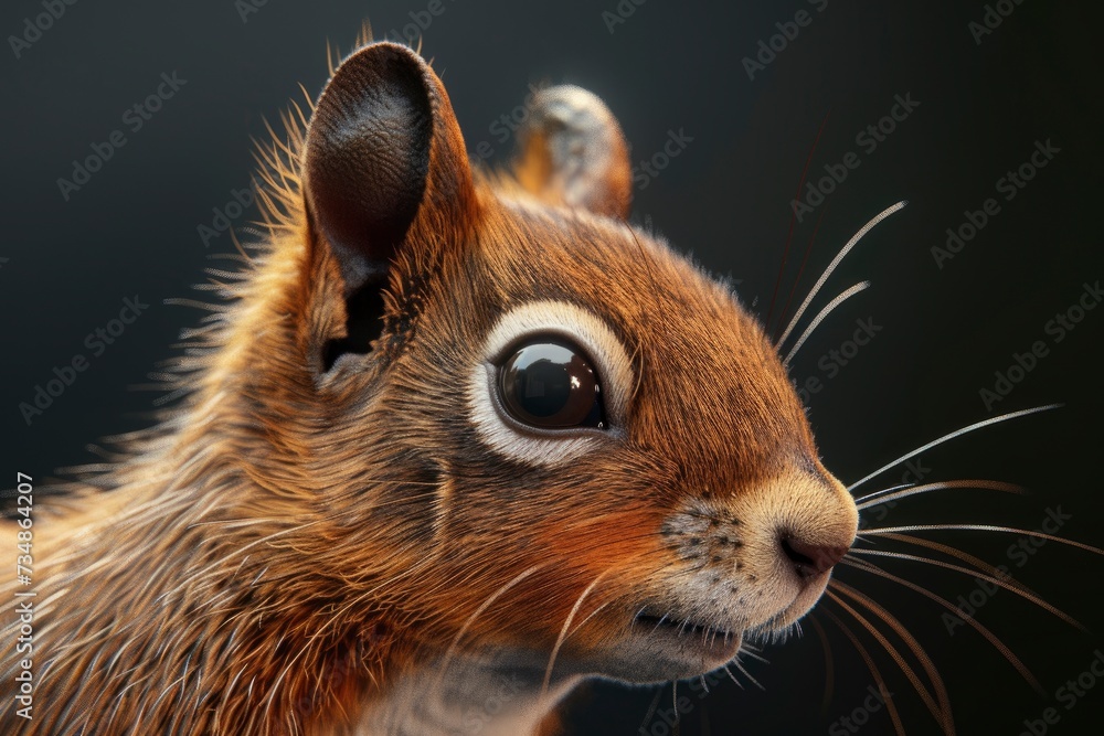 aquirrel portrait on black background, highly detailed - generative ai aquirrel portrait on black background, highly detailed - generative ai