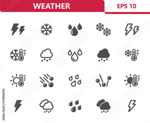 Weather Icons -Forecast, Rain, Raining, Cloud