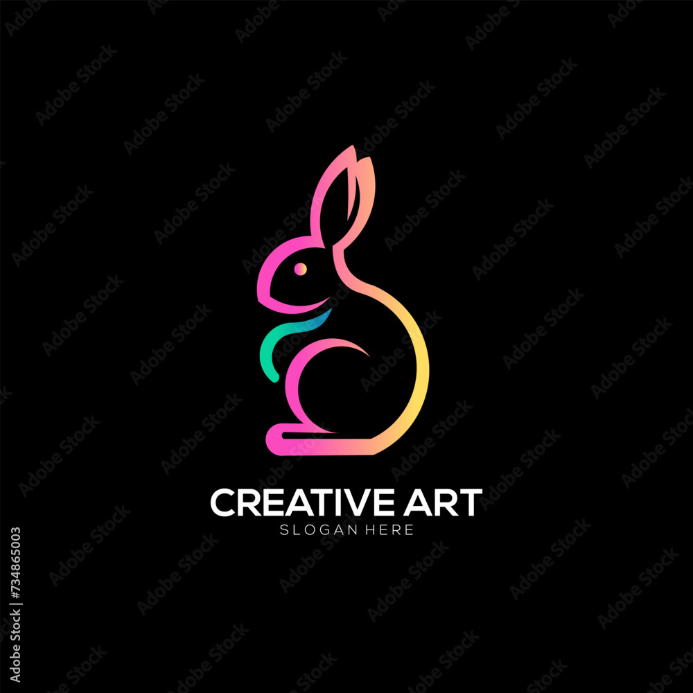 Fototapeta premium Rabbit logo gradient colorful design