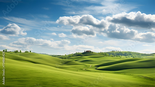 Stunning Photorealistic Green Hills Wallpaper With Organic And Flowing Forms,, beautiful canadian prairies expansive ai generated Pro Photo