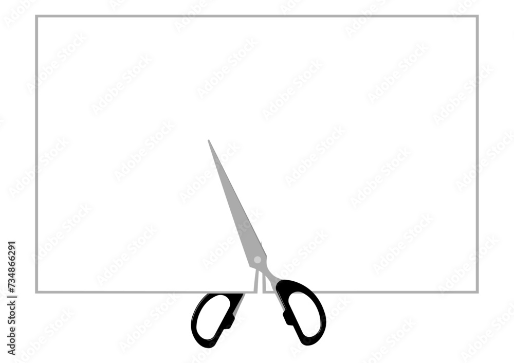 ハサミで紙を切る ハサミで紙を切る
