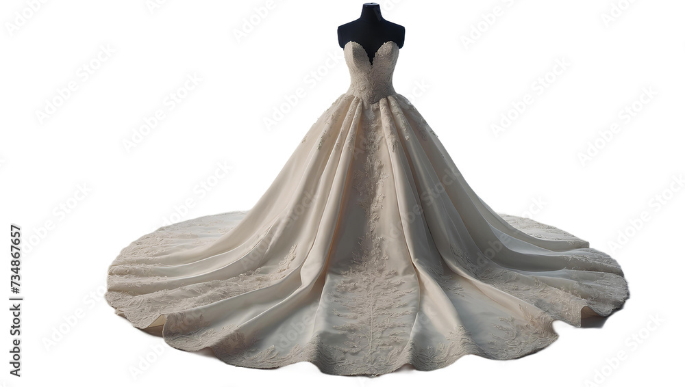 wedding dress isolated on white background