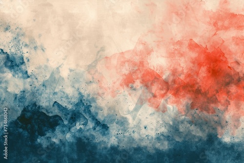 Abstract Vintage Watercolor Texture Artistic Red, Blue, and White Wallpaper Design with Light Pattern Decoration © Nika