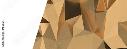 Fototapeta Naklejka Na Ścianę i Meble -  Gold polygon background 3d rendering, 3d illustration. Abstract triangle background. Gold background. Abstract Gold polygon wallpaper