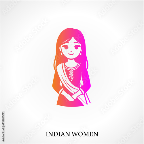 Illustration Featuring the Silhouette of an Indian Woman