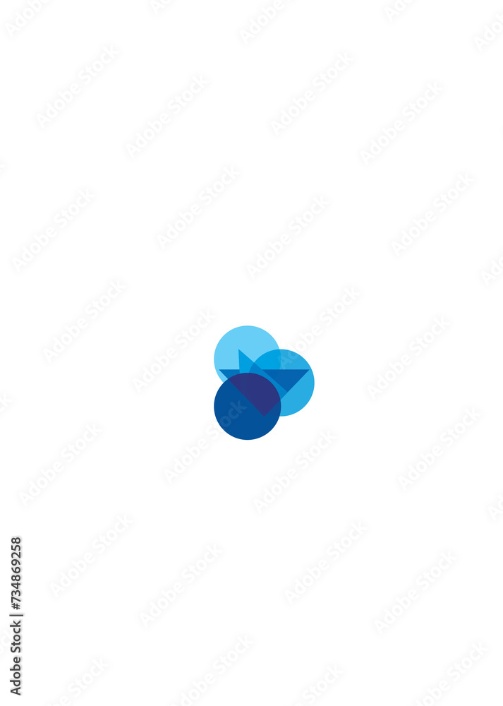 Tri-angular bird and circular clouds. Tri-angular bird and circular clouds.