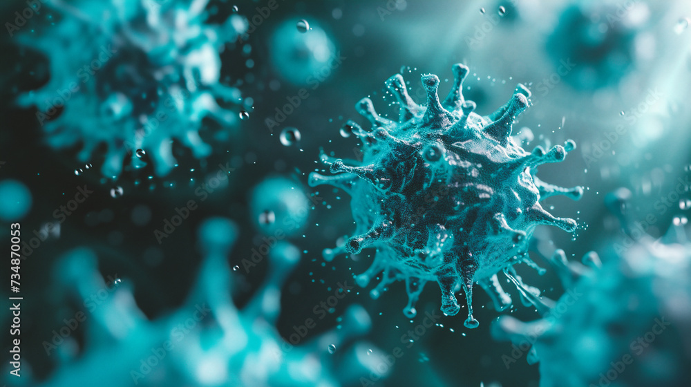 Coronavirus 2019-nCov. SARS-CoV-2. Microscope virus close-up. 3D illustration Coronavirus 2019-nCov. SARS-CoV-2. Microscope virus close-up. 3D illustration