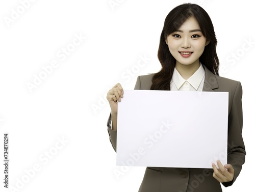 woman holding blank sign © MaverickMedia