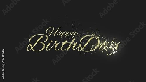 Happy Birthday Gold Lettering Text Animation