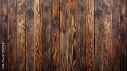 Overhead Perspective of Sleek Walnut Wood Grain Texture - Seamless Solid Color Surface for Backgrounds