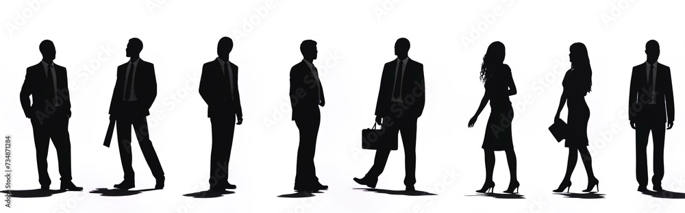 business people silhouettes on an isolated background