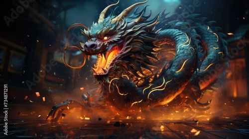 dragon in fire © Uladzimir