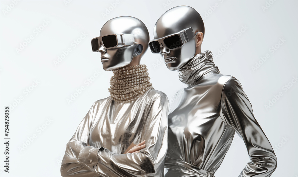 Posh Models in Silver: The Future of Fashion Elegance. Posh Models in Silver: The Future of Fashion Elegance.