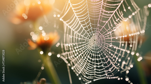 Spider Web With Dew Dewey Web of Petals