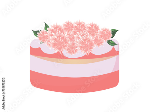 Wallpaper Mural Greeting card. Birthday cake. Holiday, birthday. Holiday decor. Vector design. Wedding,Valentine's Day, baby shower,save the date,birthday.Vector illustration. Torontodigital.ca