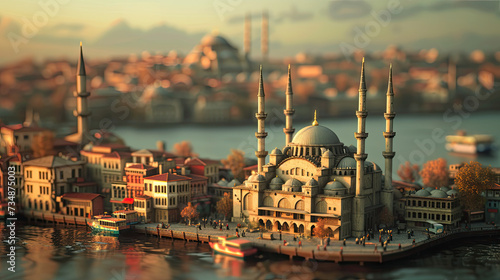 Mystical Miniature Istanbul - Enchanting Clay Art Print