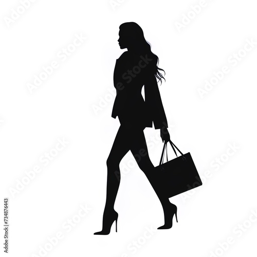 silhouette of a businesswoman on an isolated background