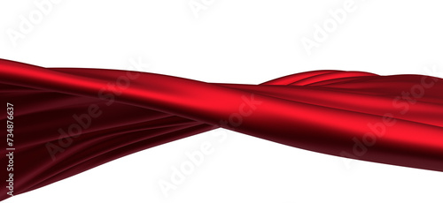 Waving satin cloth isolated...