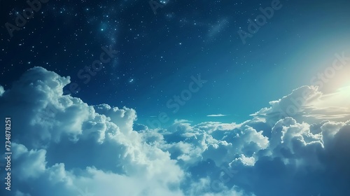 backgrounds night sky with stars and clouds. : Generative AI © Generative AI