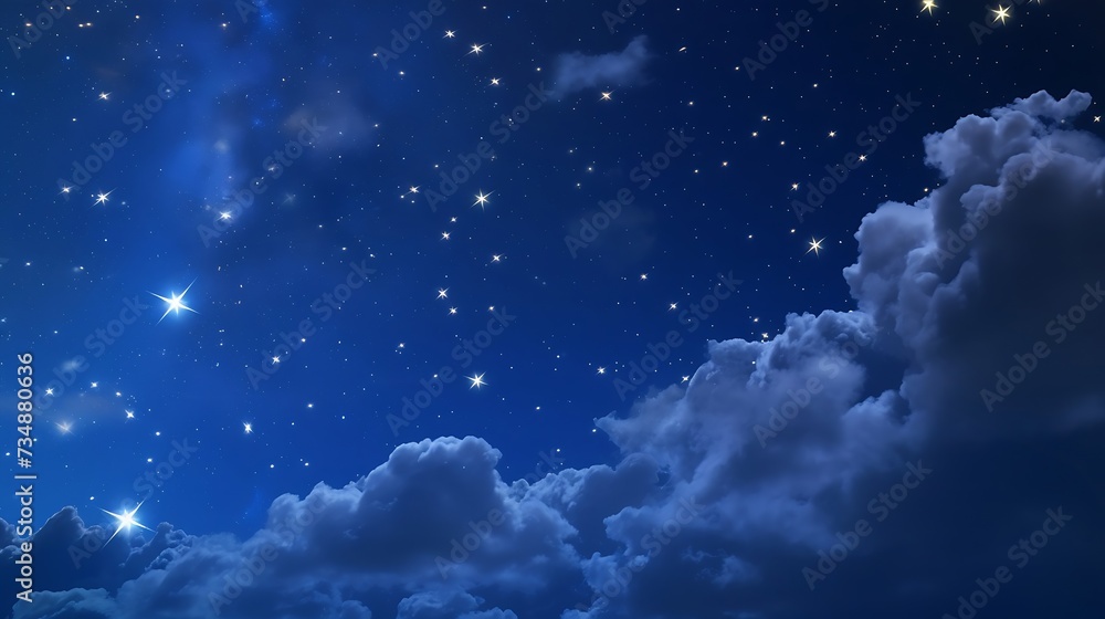 backgrounds night sky with stars and clouds. : Generative AI