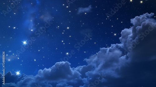 backgrounds night sky with stars and clouds. : Generative AI