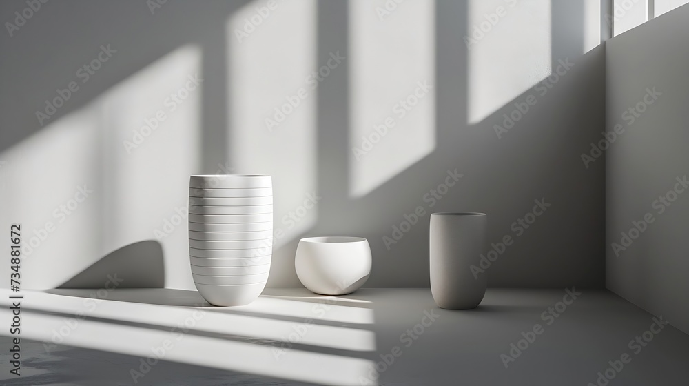 Gray background for product presentation with shadow and light from windows : Generative AI Gray background for product presentation with shadow and light from windows : Generative AI
