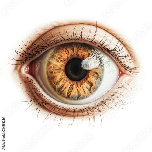 Human eye isolated on white created with Generative AI