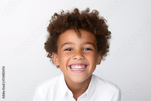  Photo of a cute curly boy.