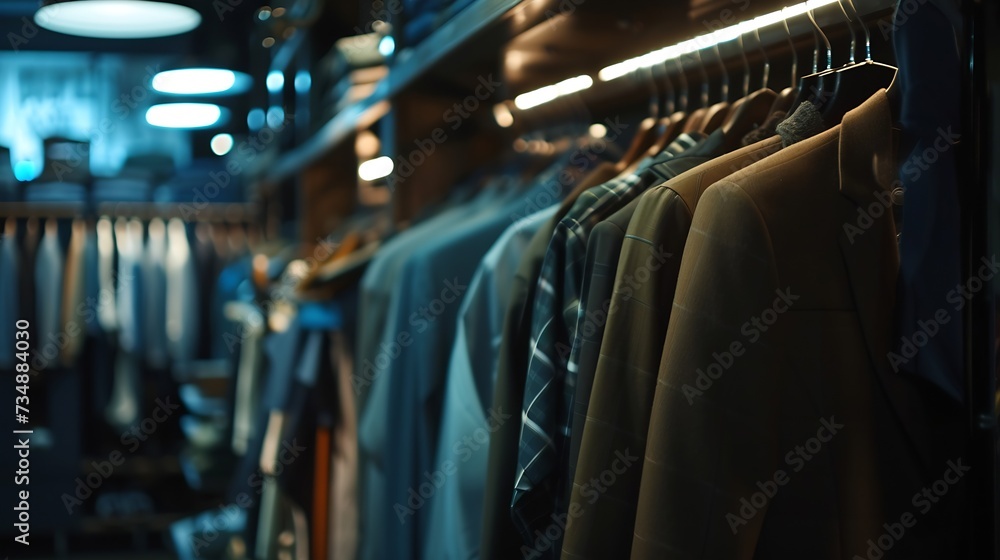 Interior of a men's clothing store. Style and fashion. : Generative AI