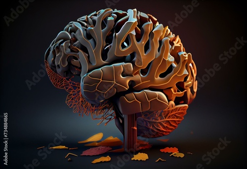 Brain angular gyrus Anatomy For Medical Concept 3D. Generative AI