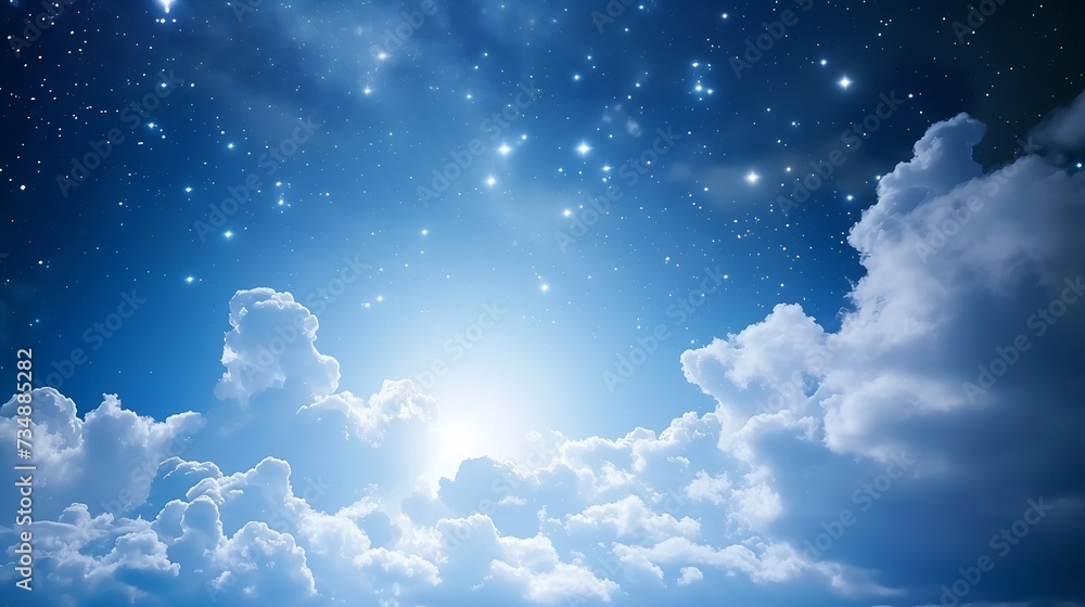 backgrounds night sky with stars and clouds. : Generative AI backgrounds night sky with stars and clouds. : Generative AI