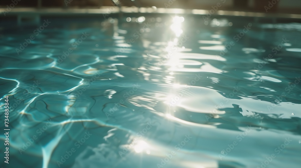 Most beautiful clear pool water reflecting in the sun : Generative AI