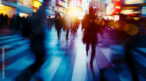 Business People Rush Hour Walking Commuting City Concept : Generative AI