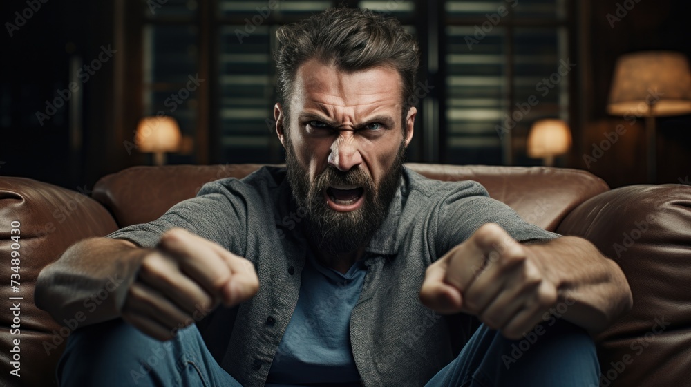 a man showing his fists and anger
