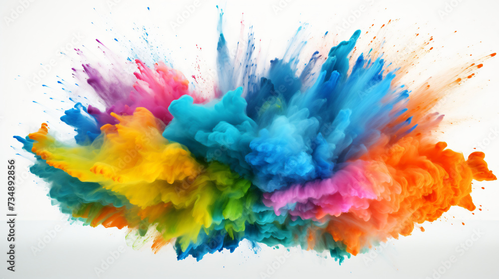 A colorful explosion of powder