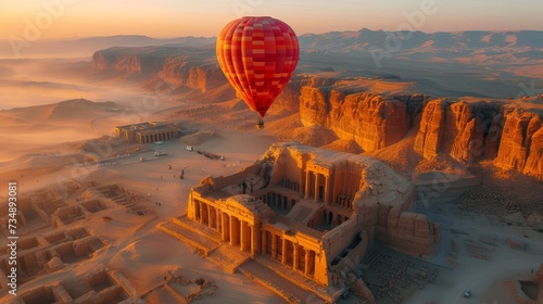 Photo taken over ancient tourism, balloon, air,
