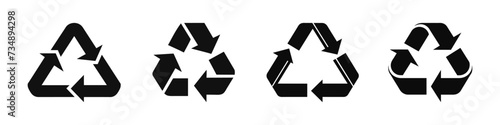 Recycling symbols set. Collection of recycling symbols