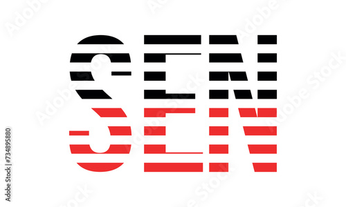 SEN three initial letter iconic line negative space minimal logo design vector template. monogram, abstract, wordmark, business, typography, minimalist, brand, company, flat, modern, unique, simple