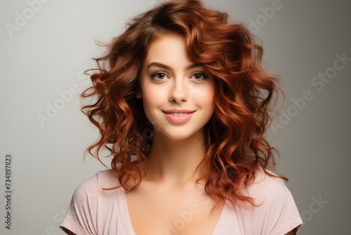 Redheaded Woman with Curly Hair