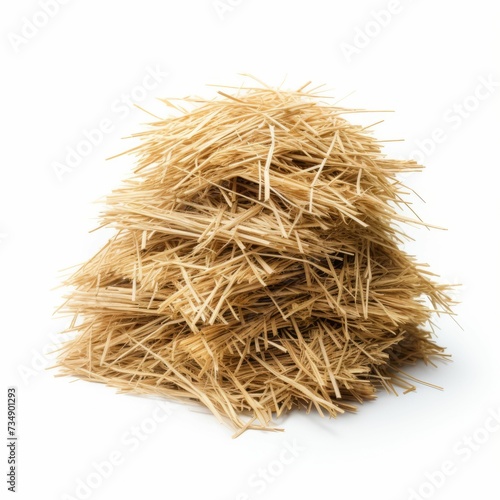 AI generated illustration of a pile of hay isolated on a white background photo