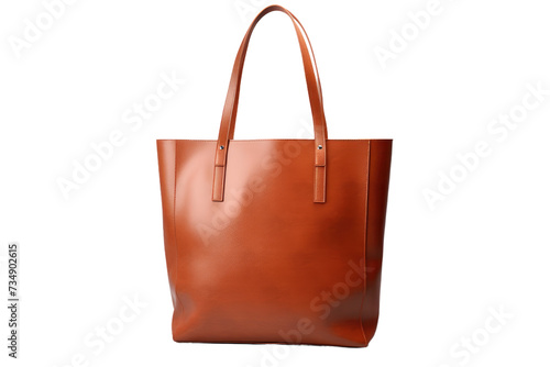 Luxurious Vegan Leather Tote Isolated On Transparent Background