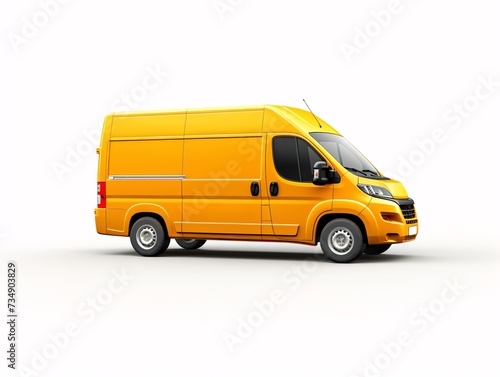 a yellow van on a white background