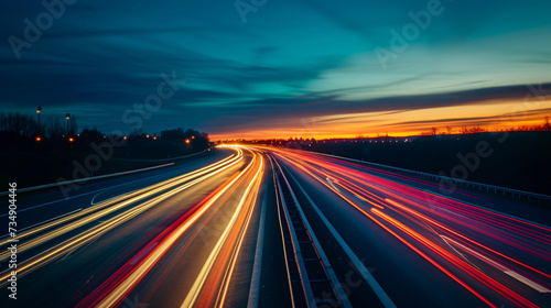 Highway speed blurred car